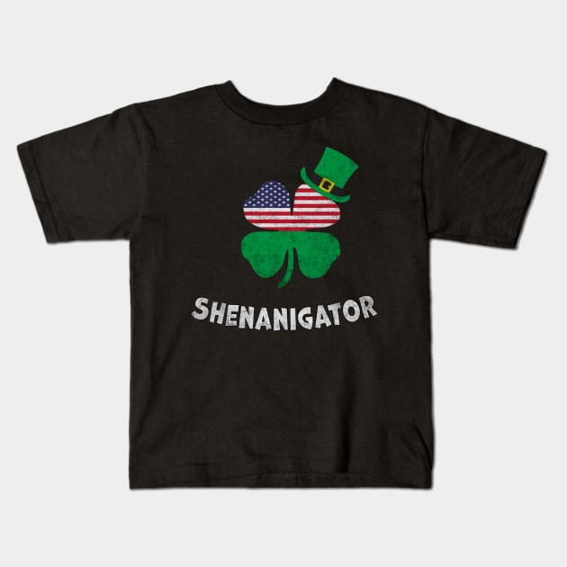 Irish American Shamrock Saint Patrick's Day Kids T-Shirt by chouayb